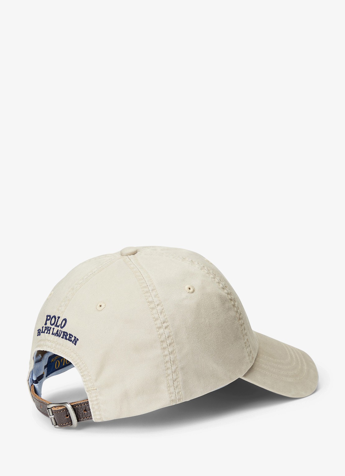 Ralph Lauren Pet met logo borduring en leren details - voorkant 2 khaki tan