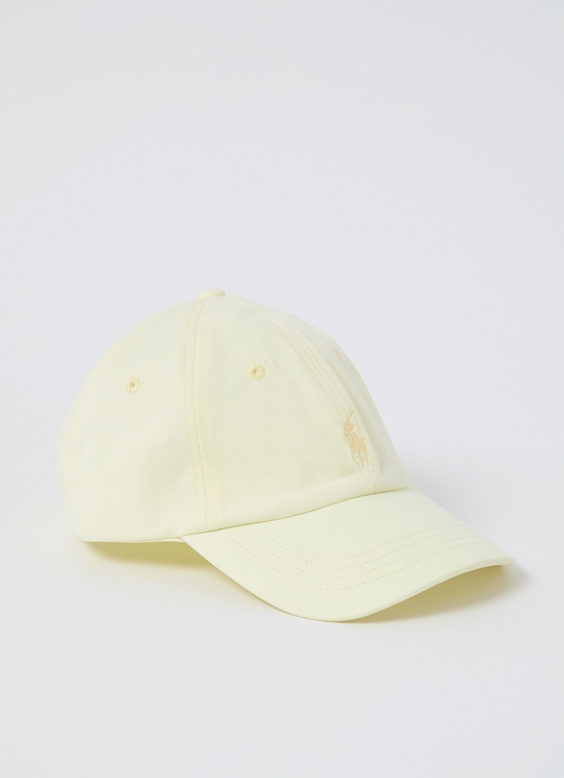 Ralph Lauren Pet met logoborduring  - voorkant lichtgeel