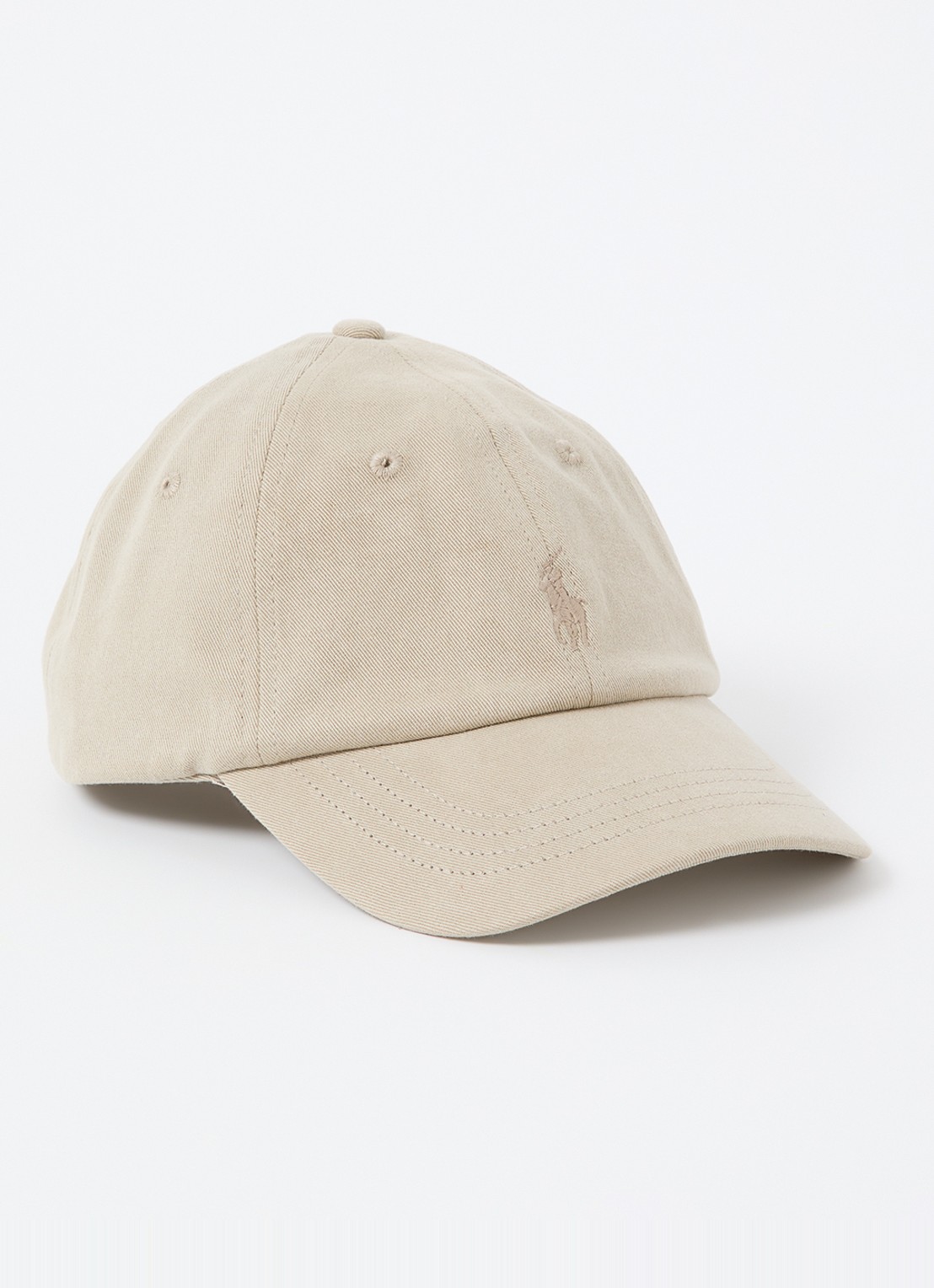 Ralph Lauren Pet met logoborduring  - voorkant donkerbeige