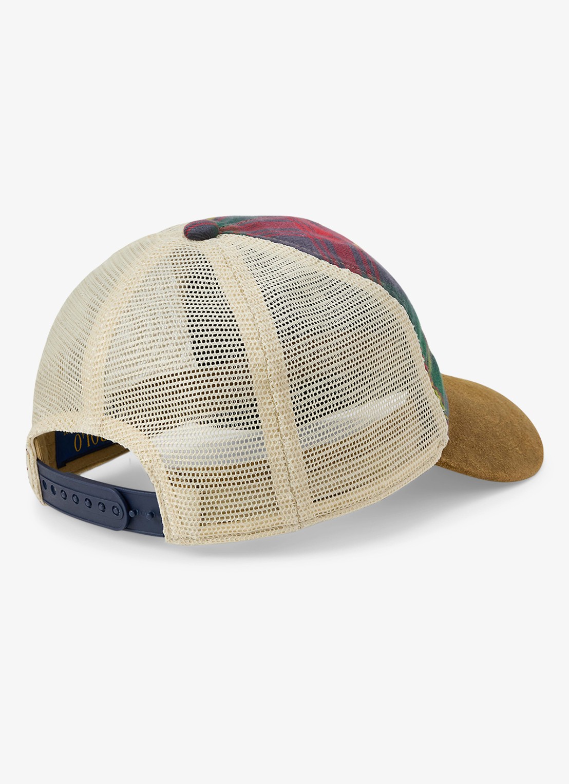 Ralph Lauren Pet met logoborduring - detail green red multi/brown suede-zxfy