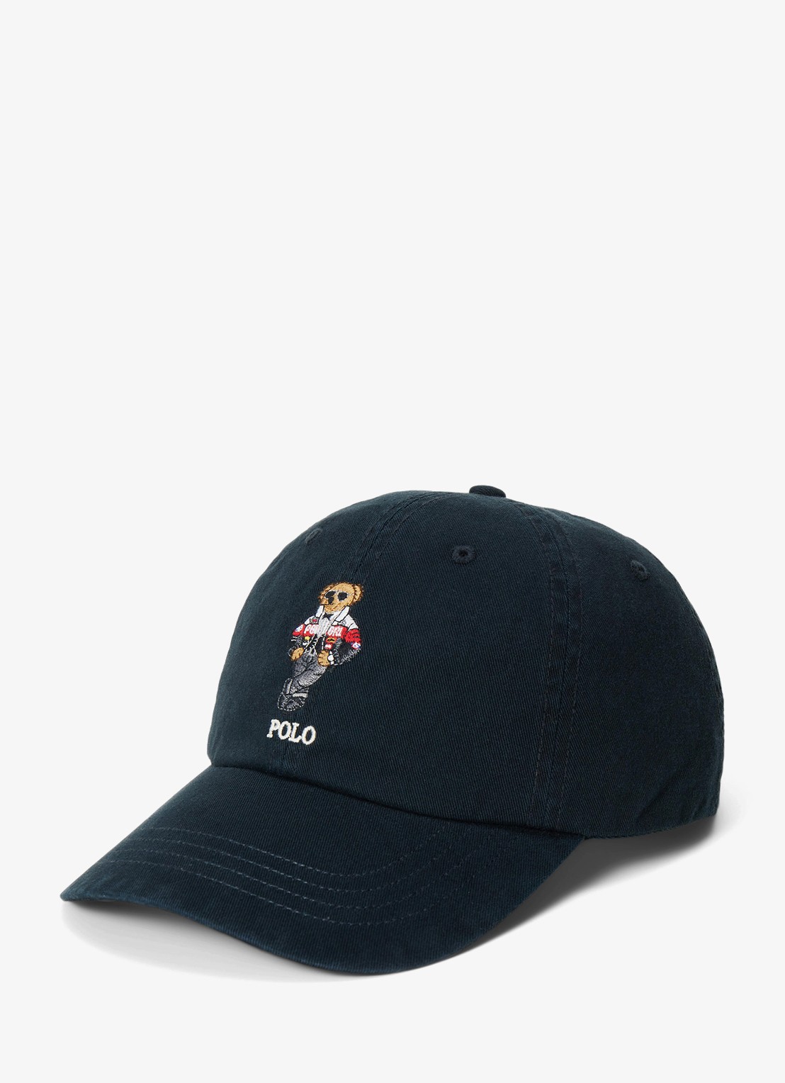 Ralph Lauren Pet met logoborduring - voorkant 2 polo black / zwart