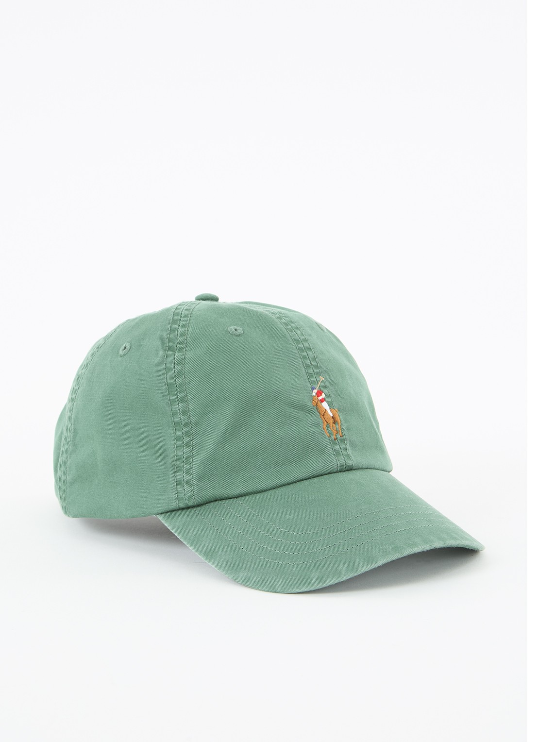 Ralph Lauren Pet met logoborduring  - voorkant lindegroen