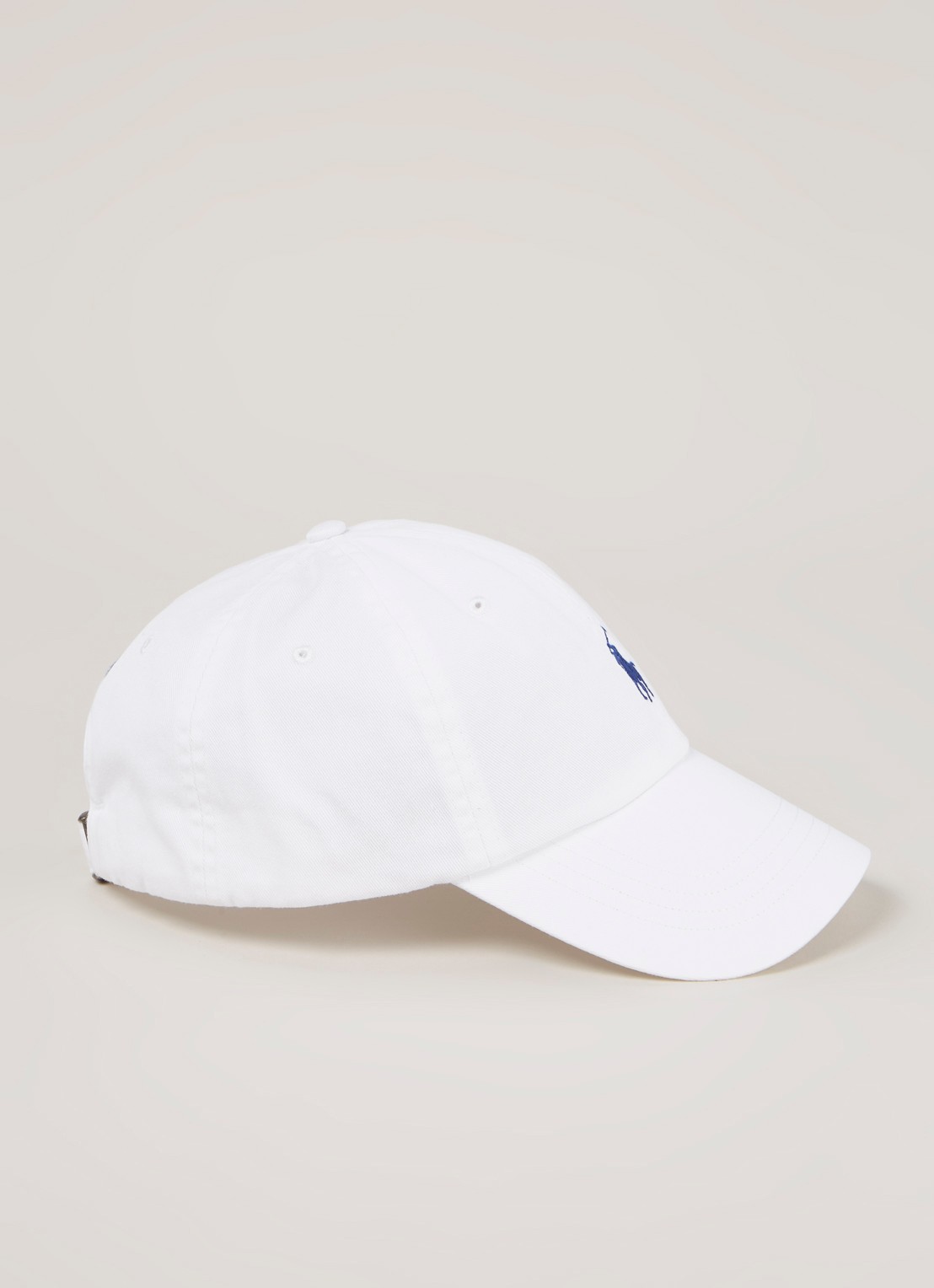 Ralph Lauren Pet van katoen met logoborduring - voorkant 3 wit