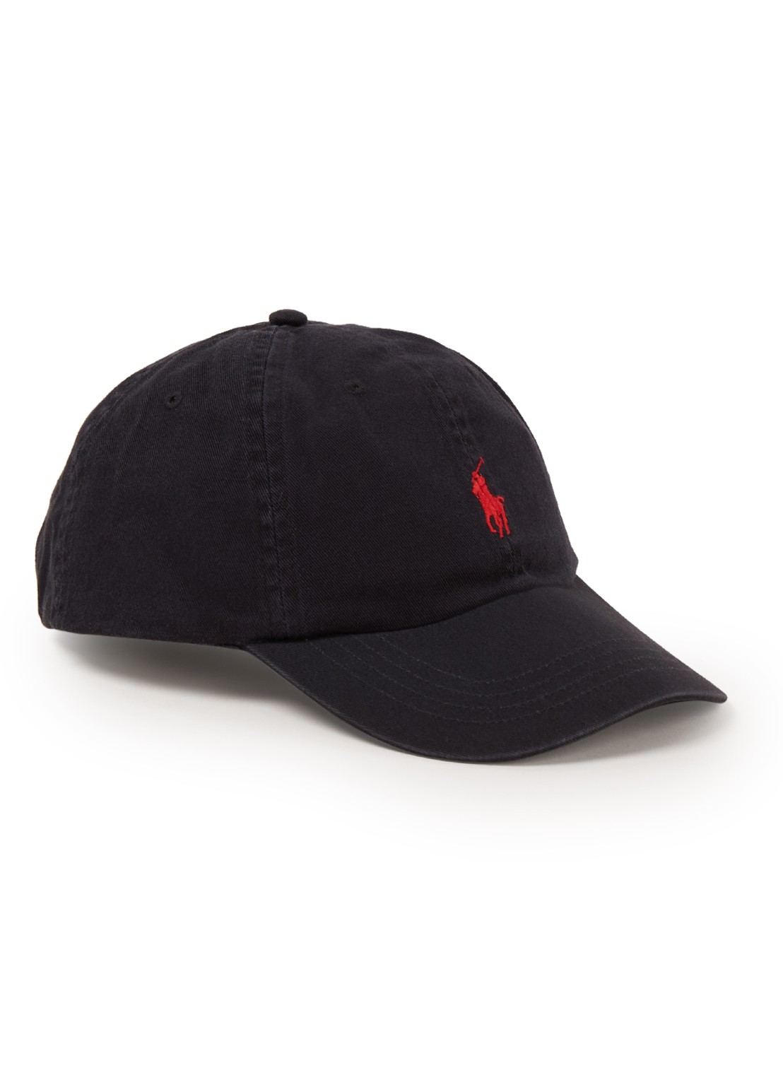 Ralph Lauren Pet van katoen met logoborduring - voorkant 2 zwart