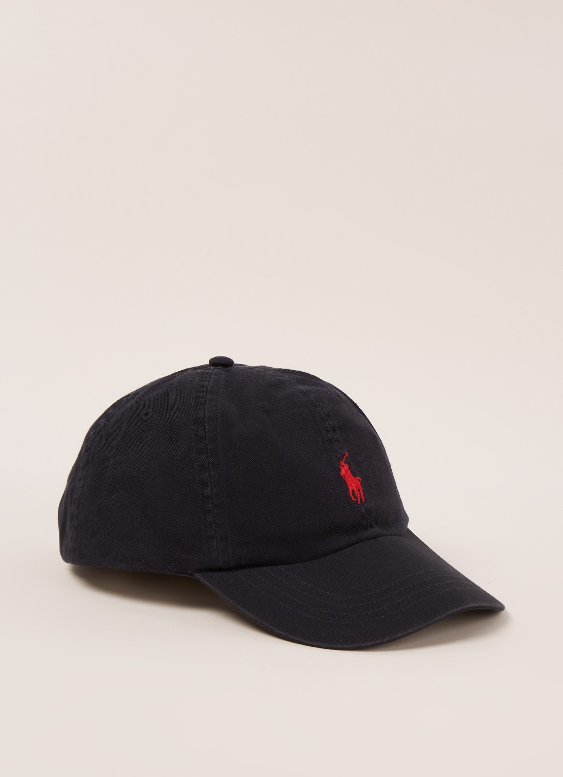 Ralph Lauren Pet van katoen met logoborduring - voorkant 3 zwart