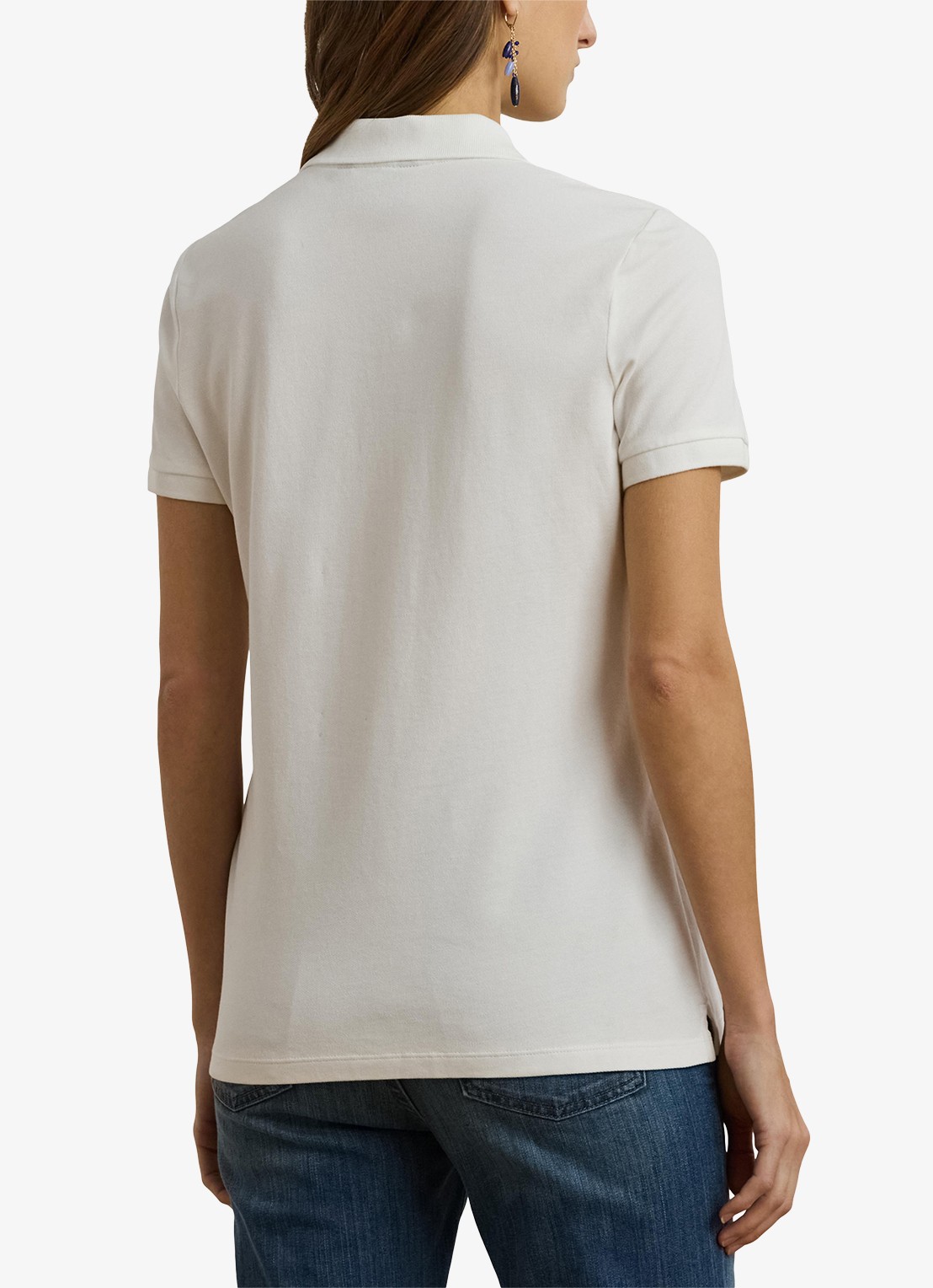 Ralph Lauren Piqúe Polo-shirt met patchwork - achterkant 5 wit