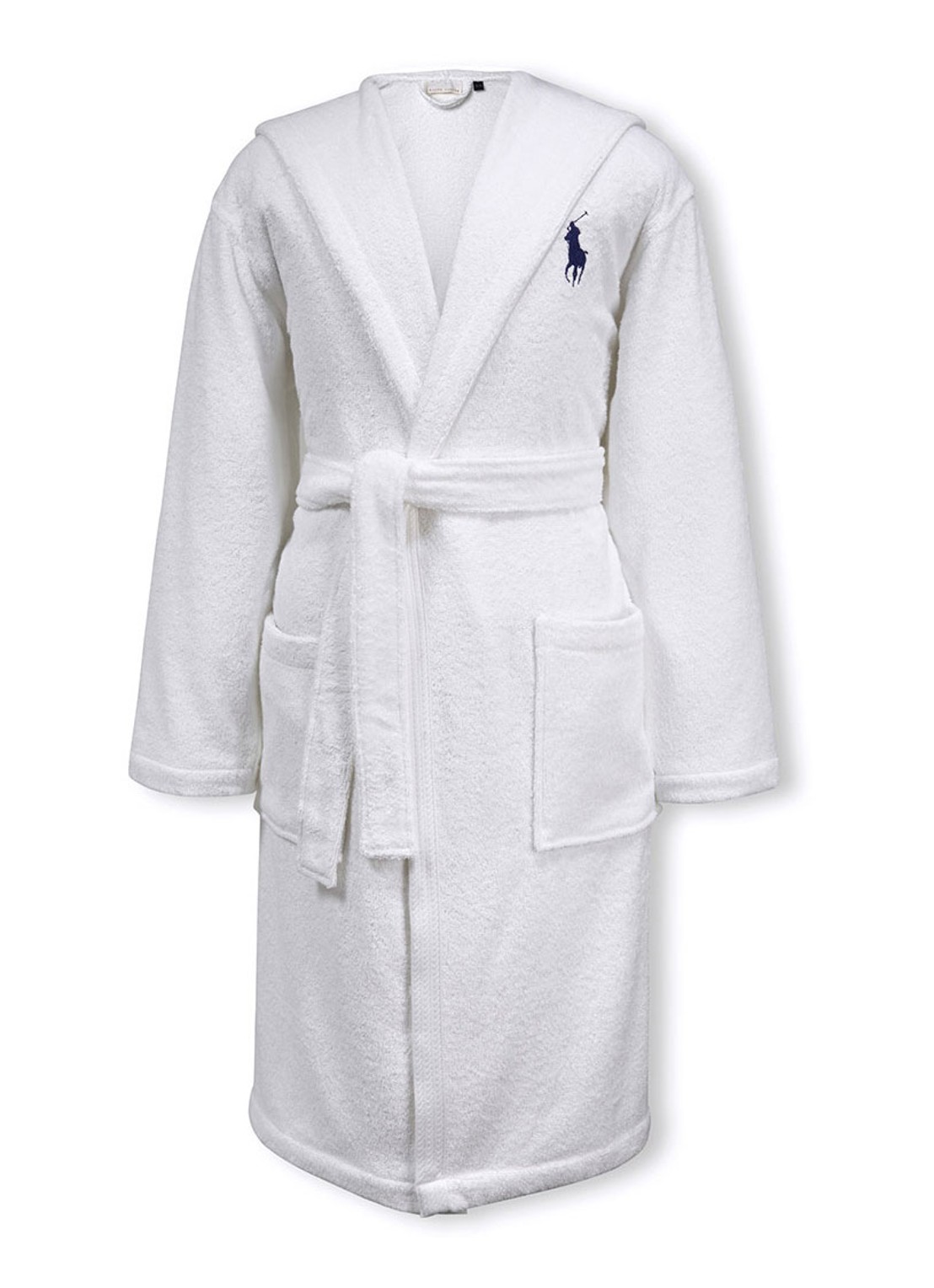 Ralph Lauren Player badjas van katoen - voorkant wit