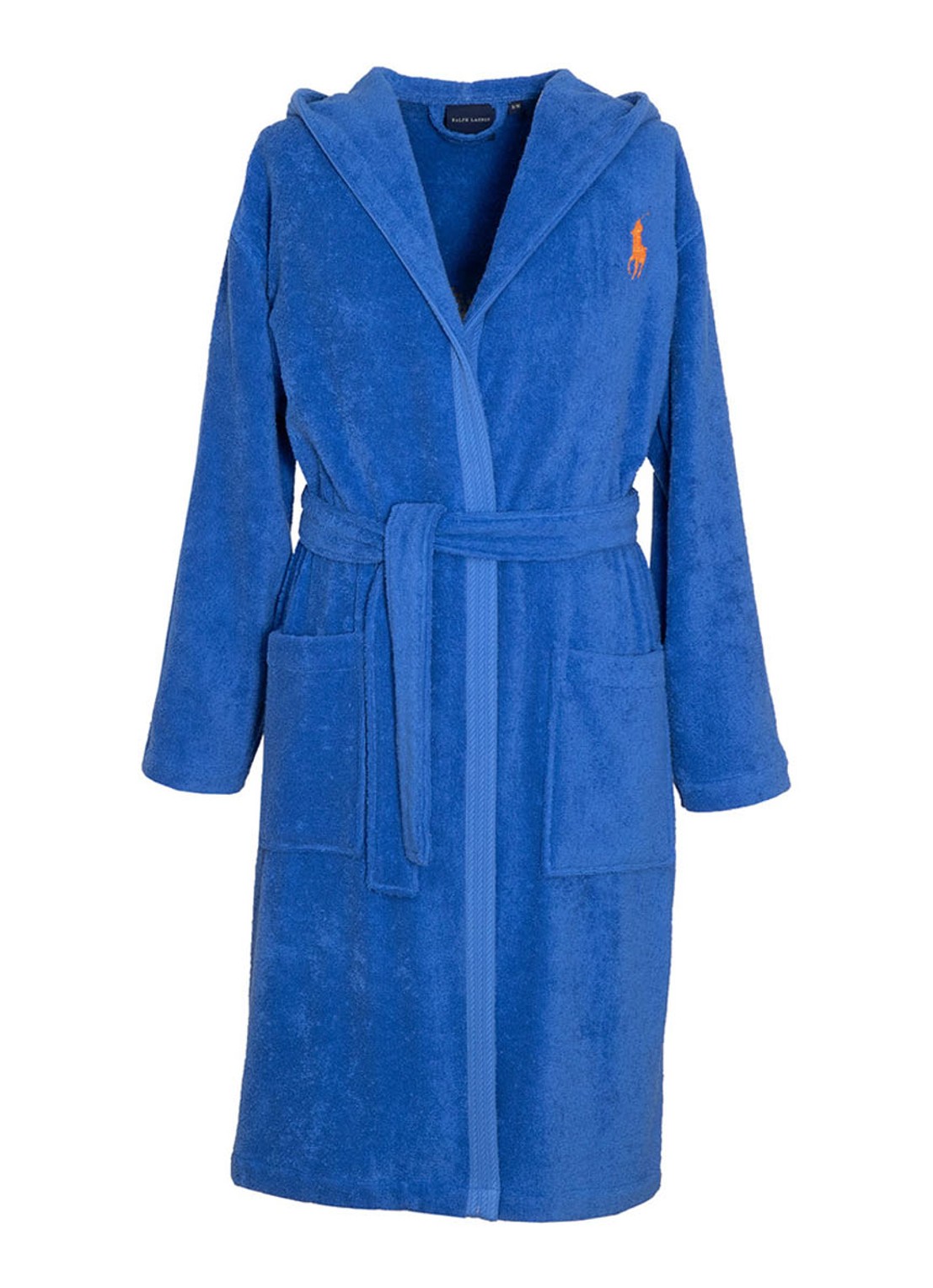 Ralph Lauren Player badjas van katoen - voorkant 5 middenblauw