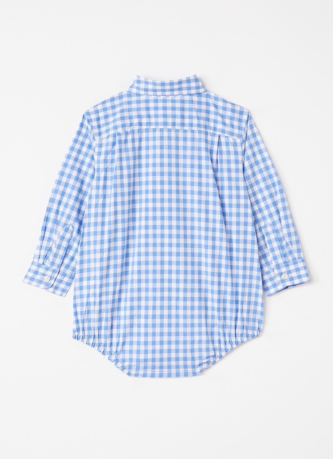 Ralph Lauren Playsuit met ruitdessin - voorkant 2 blauw