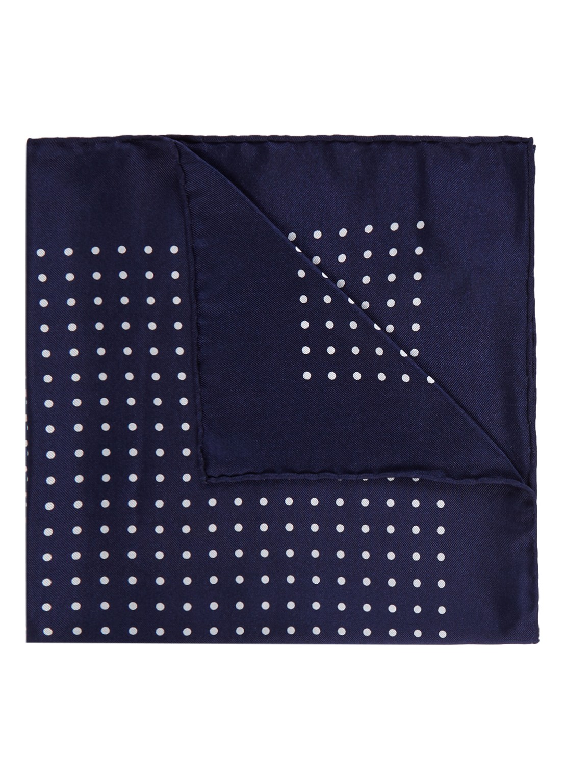 Ralph Lauren Pochet van zijde met print 35 x 35 cm  - detail 2 navy / blauw