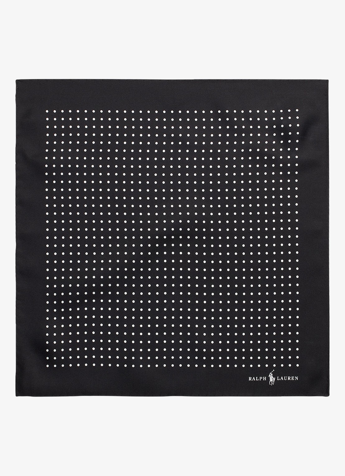 Ralph Lauren Pochet van zijde met print 35 x 35 cm  - voorkant black / zwart