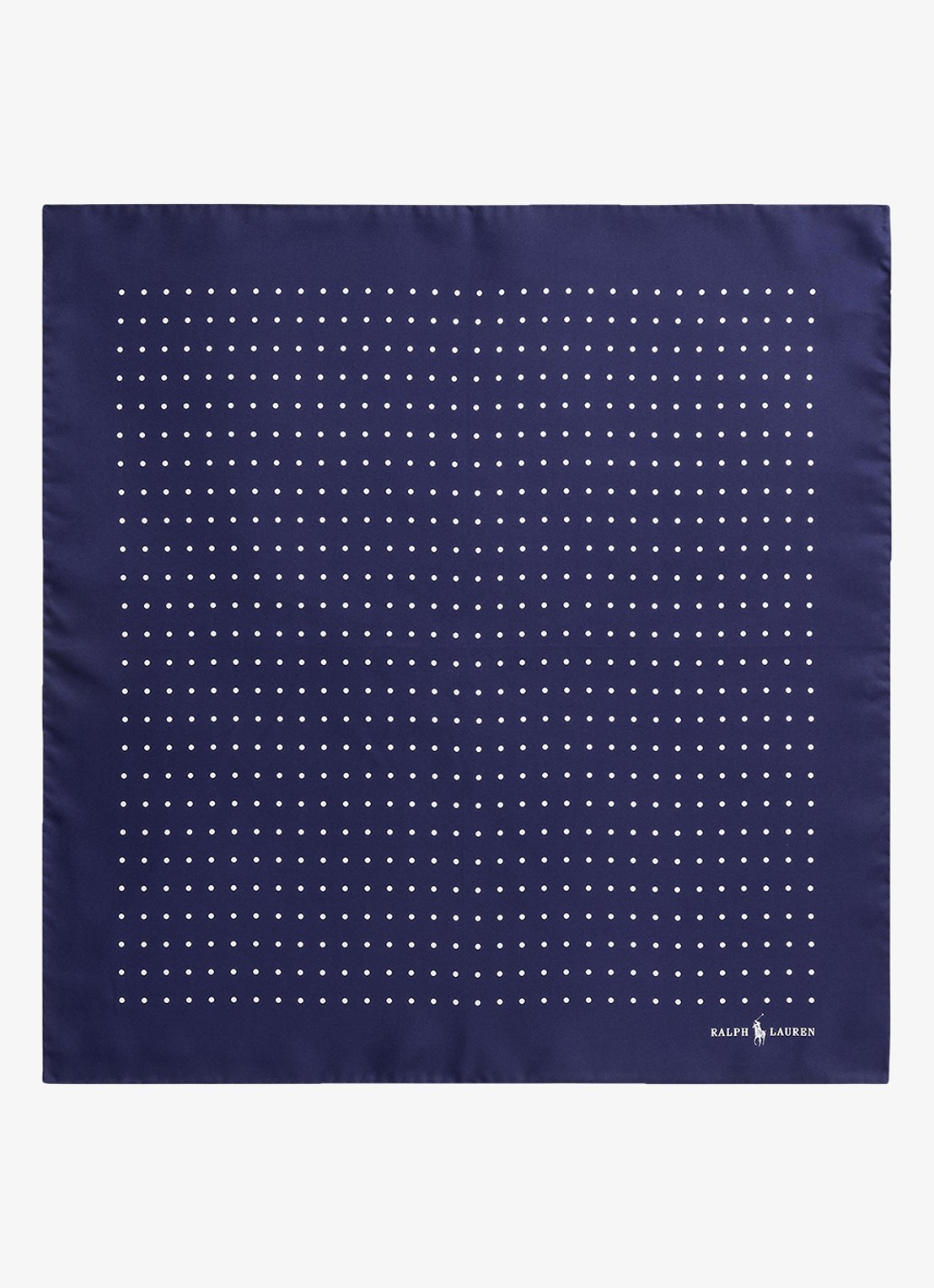 Ralph Lauren Pochet van zijde met stippenprint - detail navy / donkerblauw