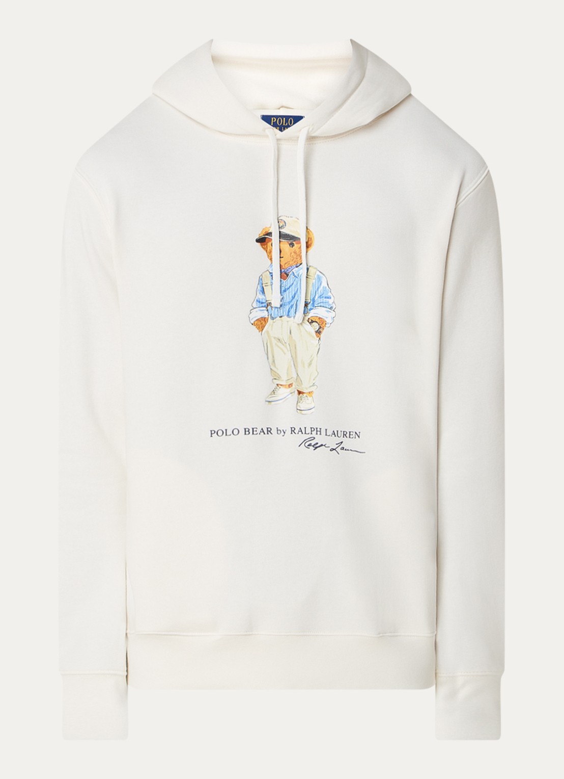Ralph Lauren Polo Bear hoodie met logoprint - voorkant gebroken wit