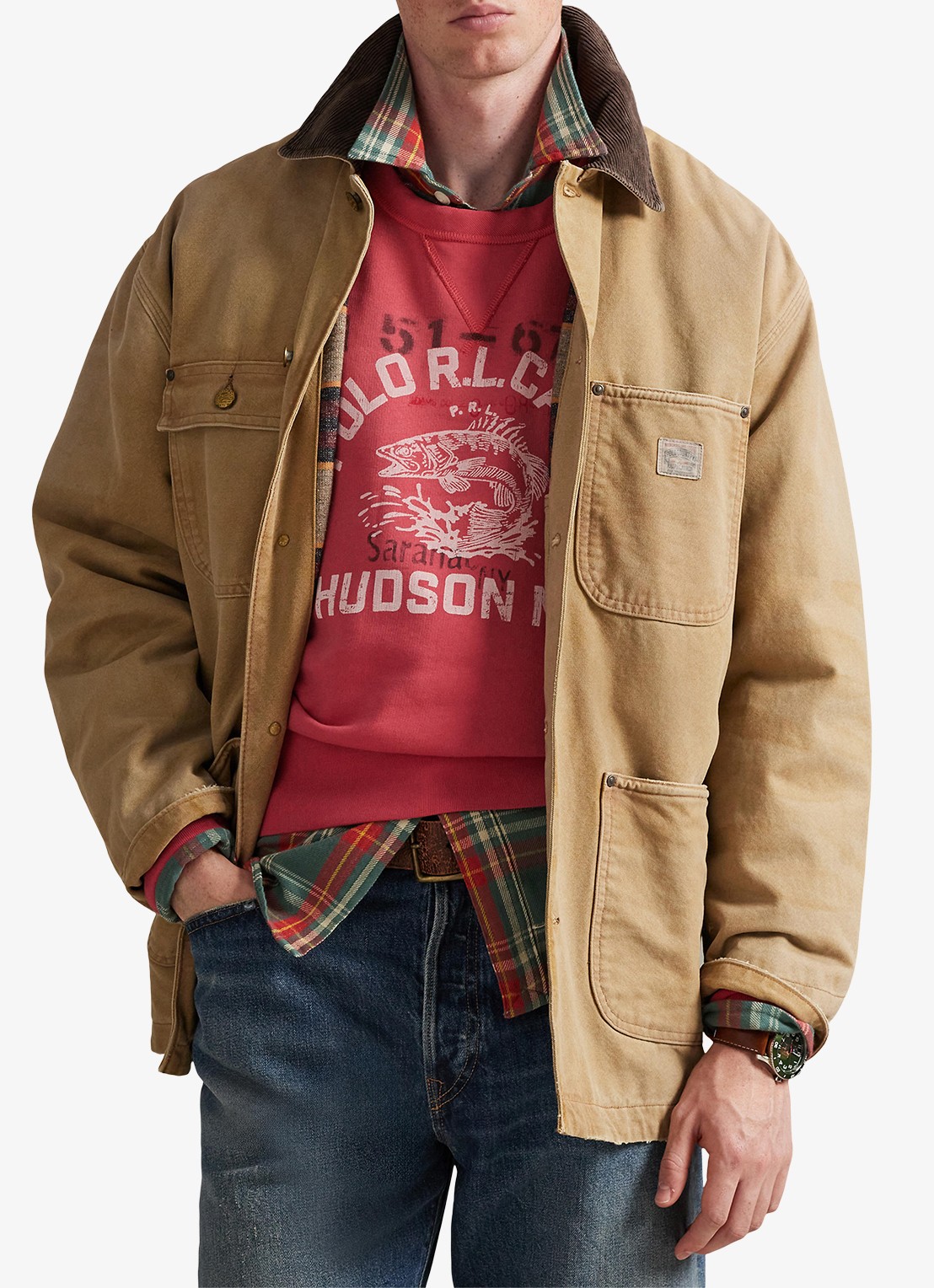 Ralph Lauren Polo Country jack met opgestikte zakken - detail 3 huntley wash / bruin
