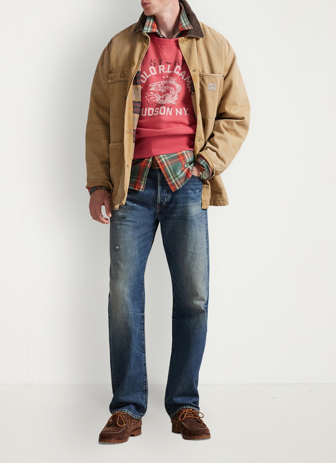 Ralph Lauren Polo Country jack met opgestikte zakken - voorkant 2 huntley wash / bruin