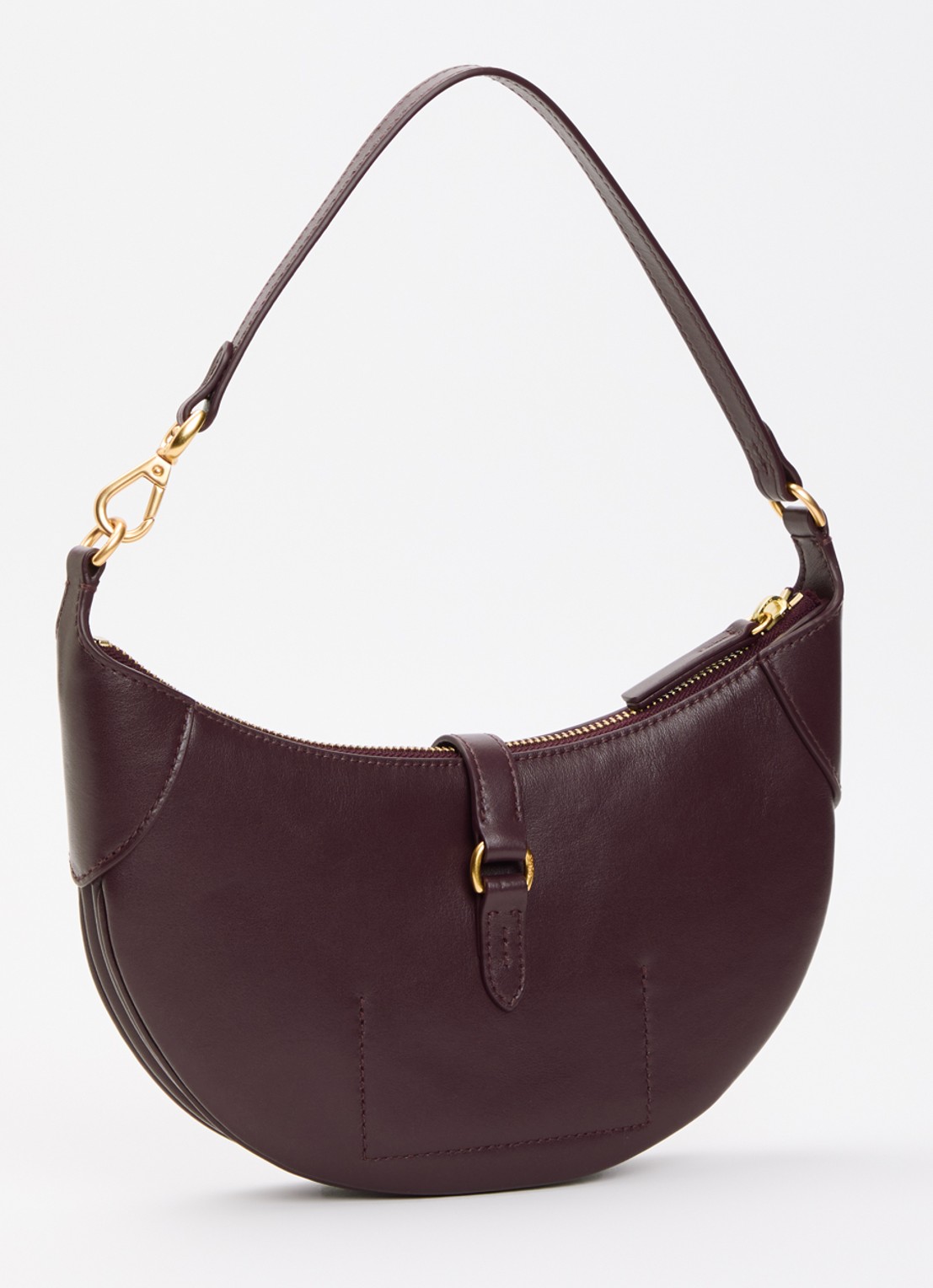 Ralph Lauren Polo ID Mini schoudertas van leer - achterkant 4 aubergine