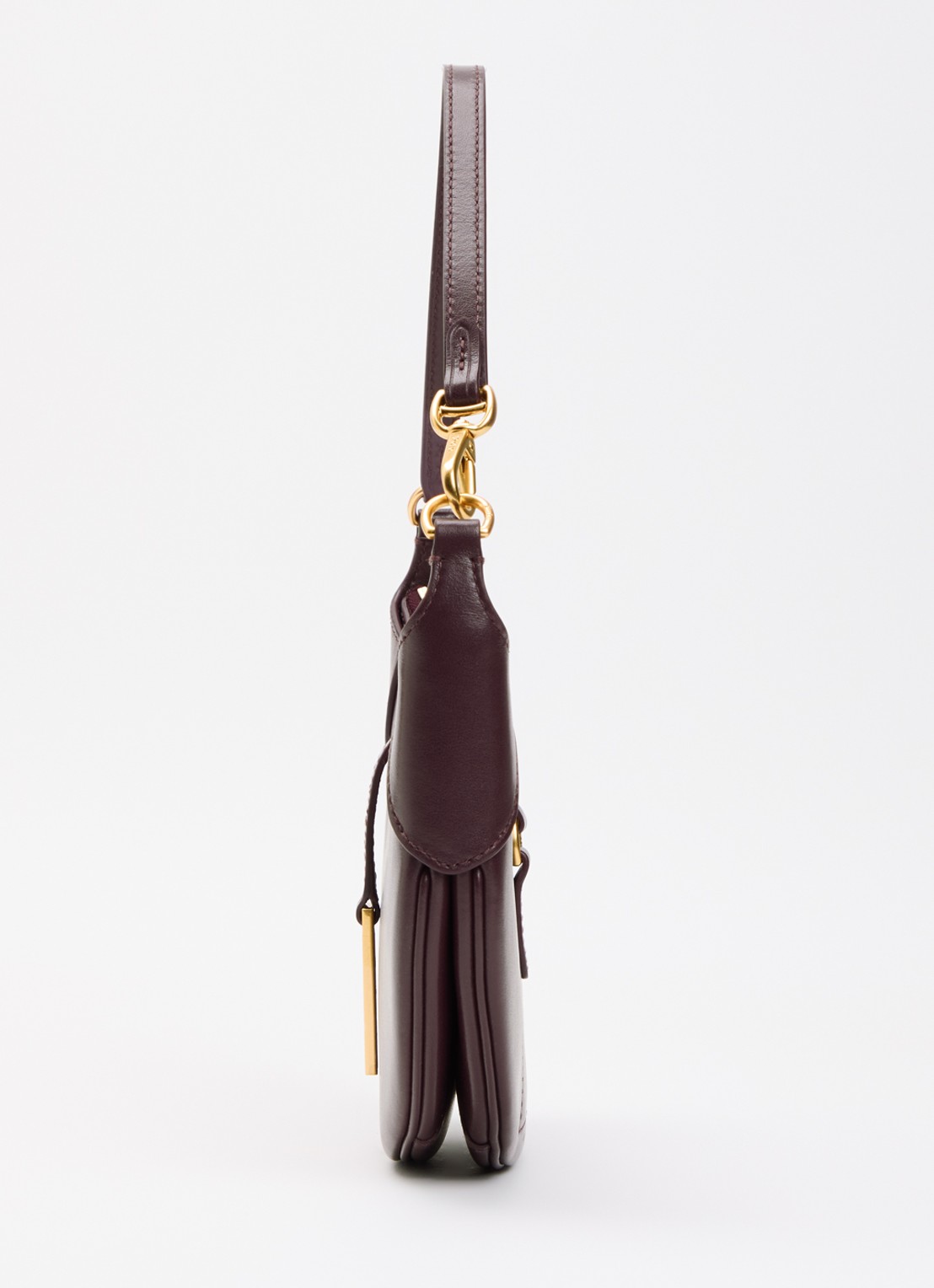 Ralph Lauren Polo ID Mini schoudertas van leer - detail 2 aubergine