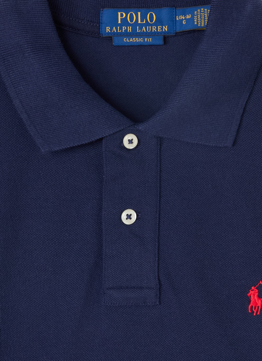 Ralph Lauren Polo met logoborduring - detail 3 kobaltblauw