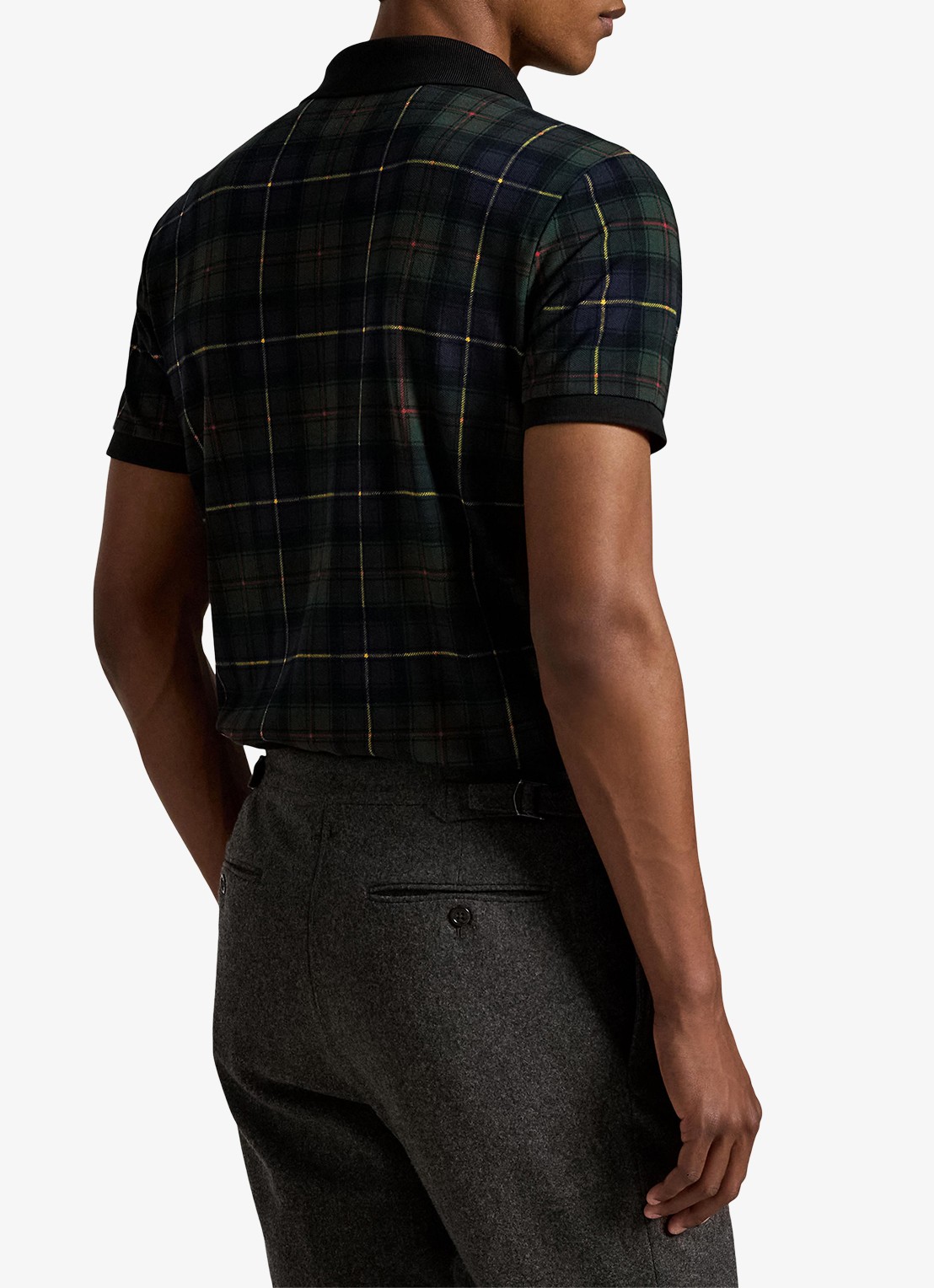 Ralph Lauren Polo met ruitdessin en logoborduring  - achterkant 5 donkergroen