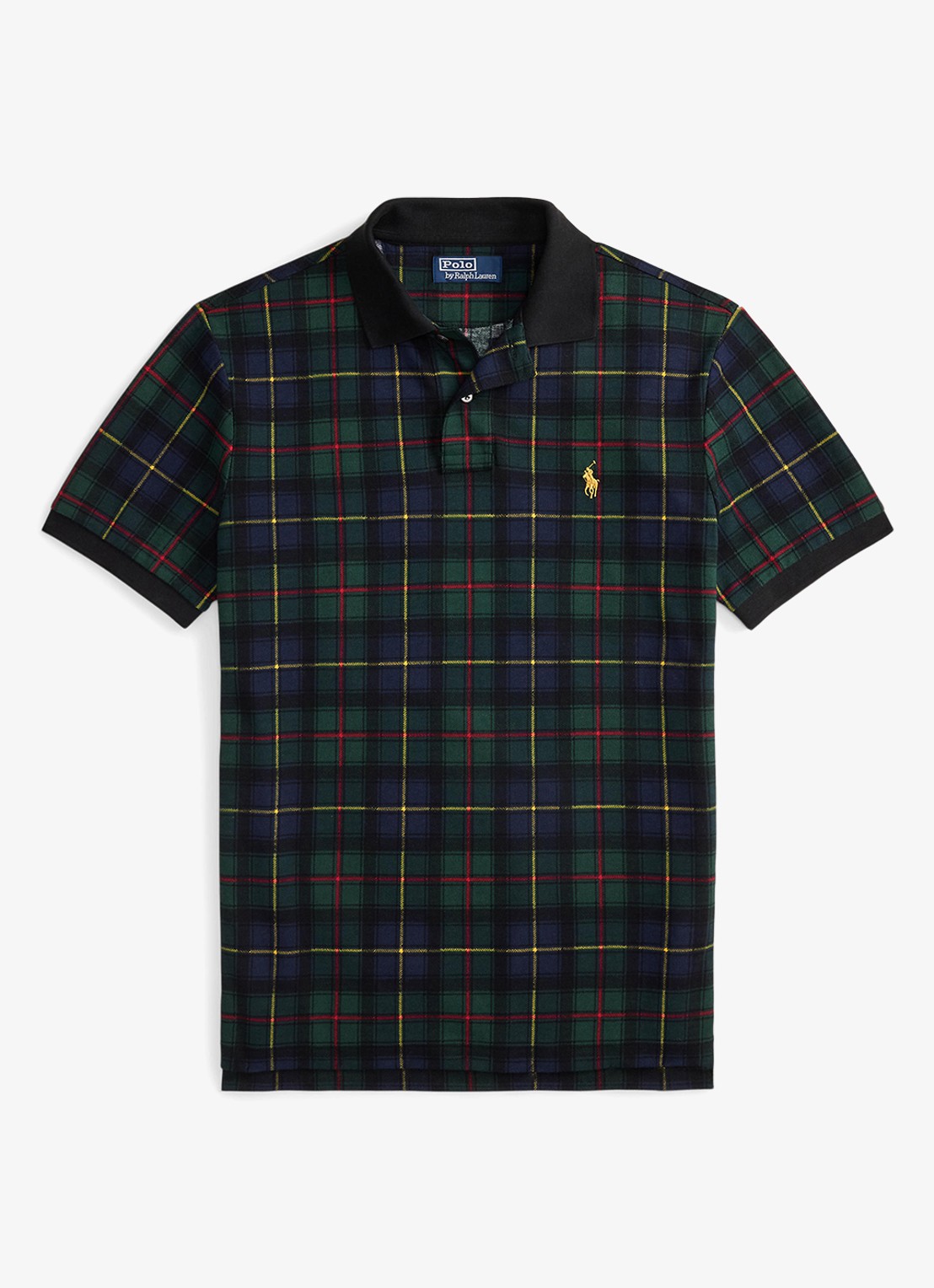 Ralph Lauren Polo met ruitdessin en logoborduring  - voorkant 3 donkergroen