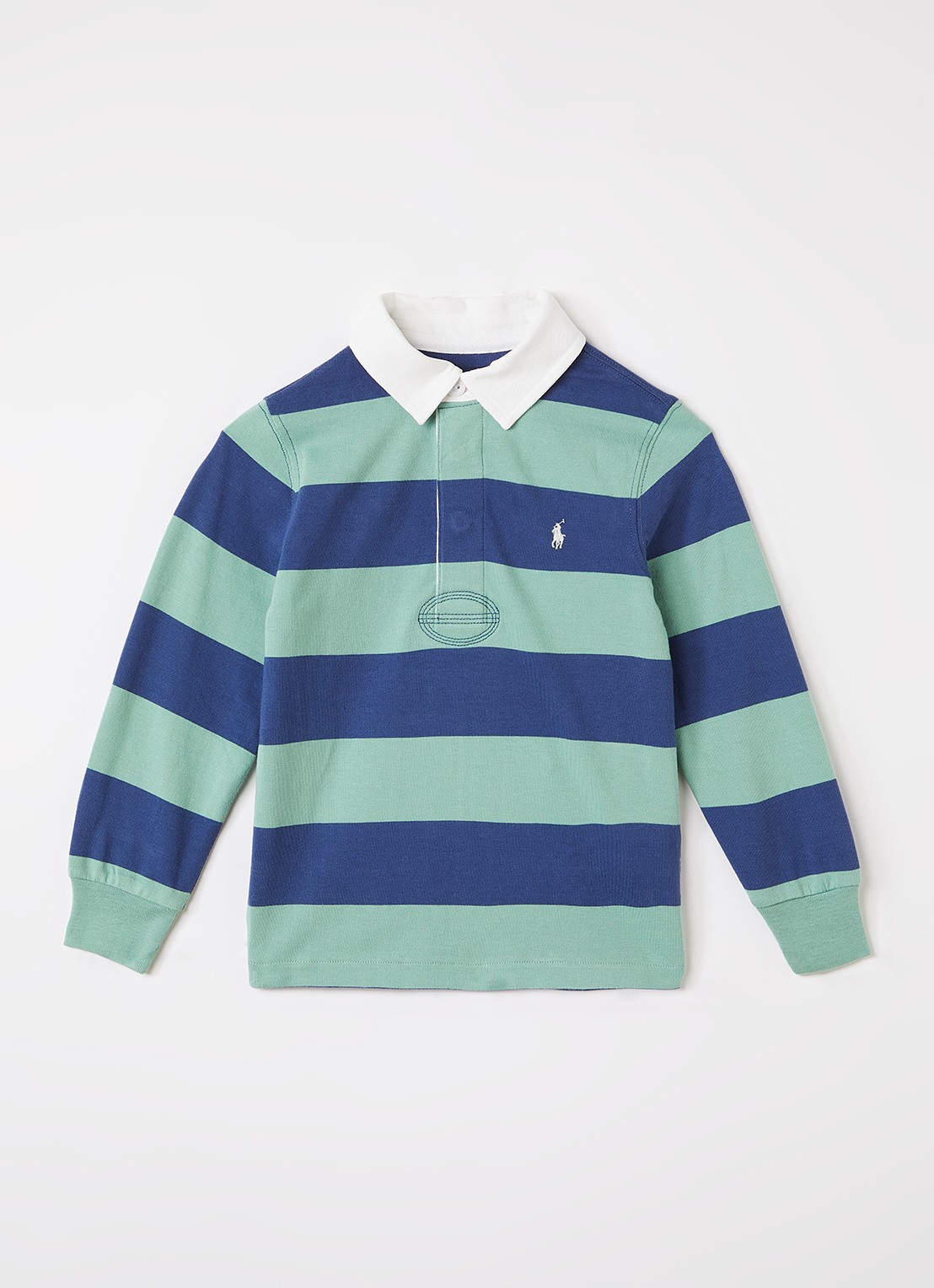 Ralph Lauren Polo met streepprint en logoborduring  - voorkant mint