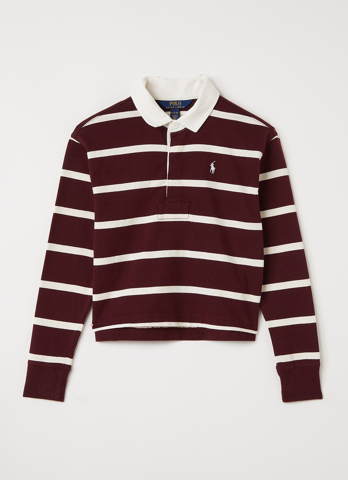 Ralph Lauren Polo met streepprint - voorkant 2 bordeauxrood