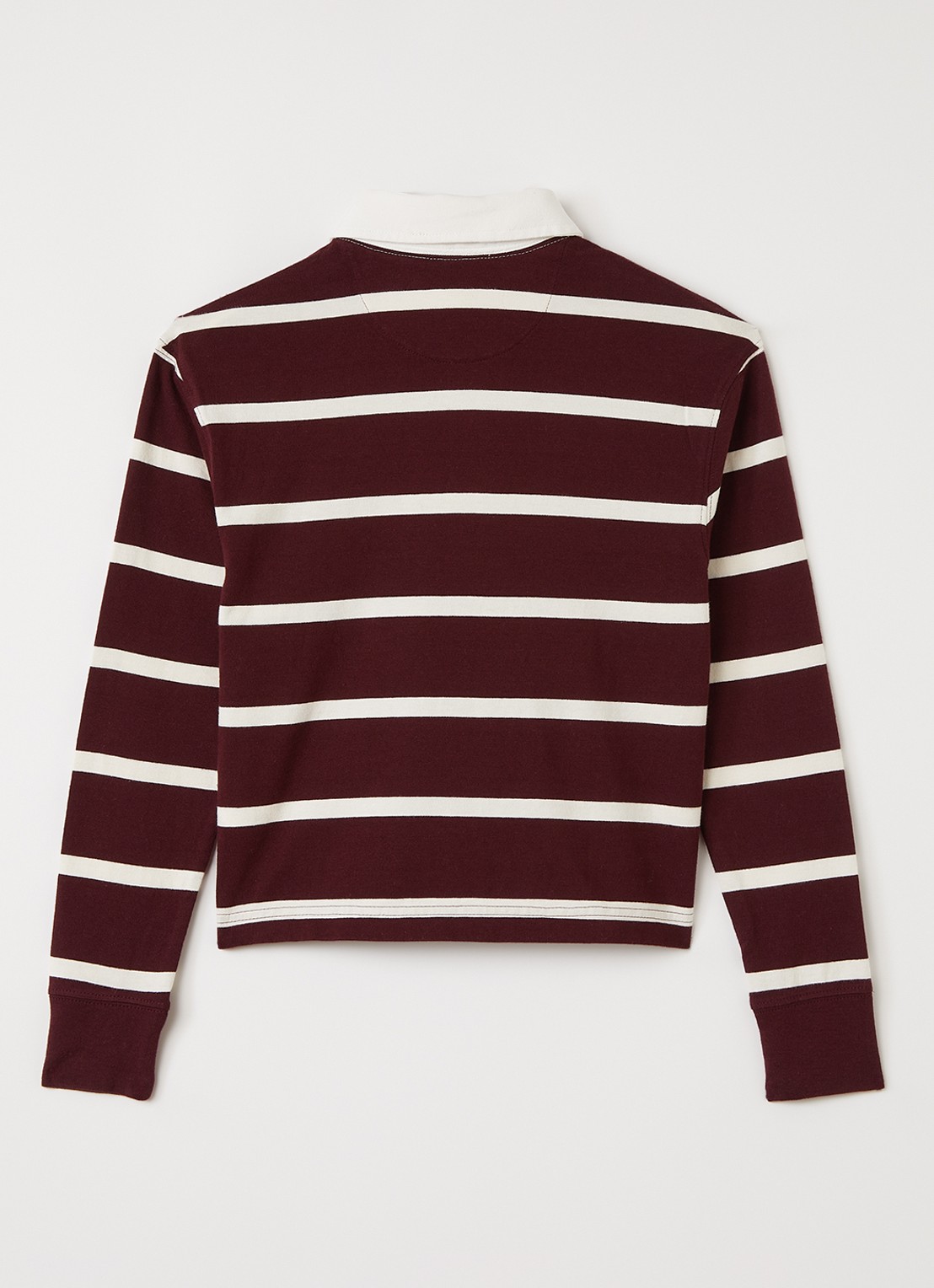 Ralph Lauren Polo met streepprint - voorkant 3 bordeauxrood