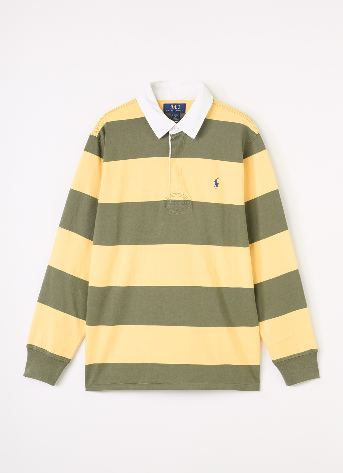 Ralph Lauren Polo met streepprint - voorkant geel
