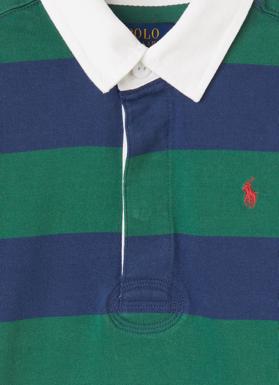 Ralph Lauren Polo met streepprint - detail groen