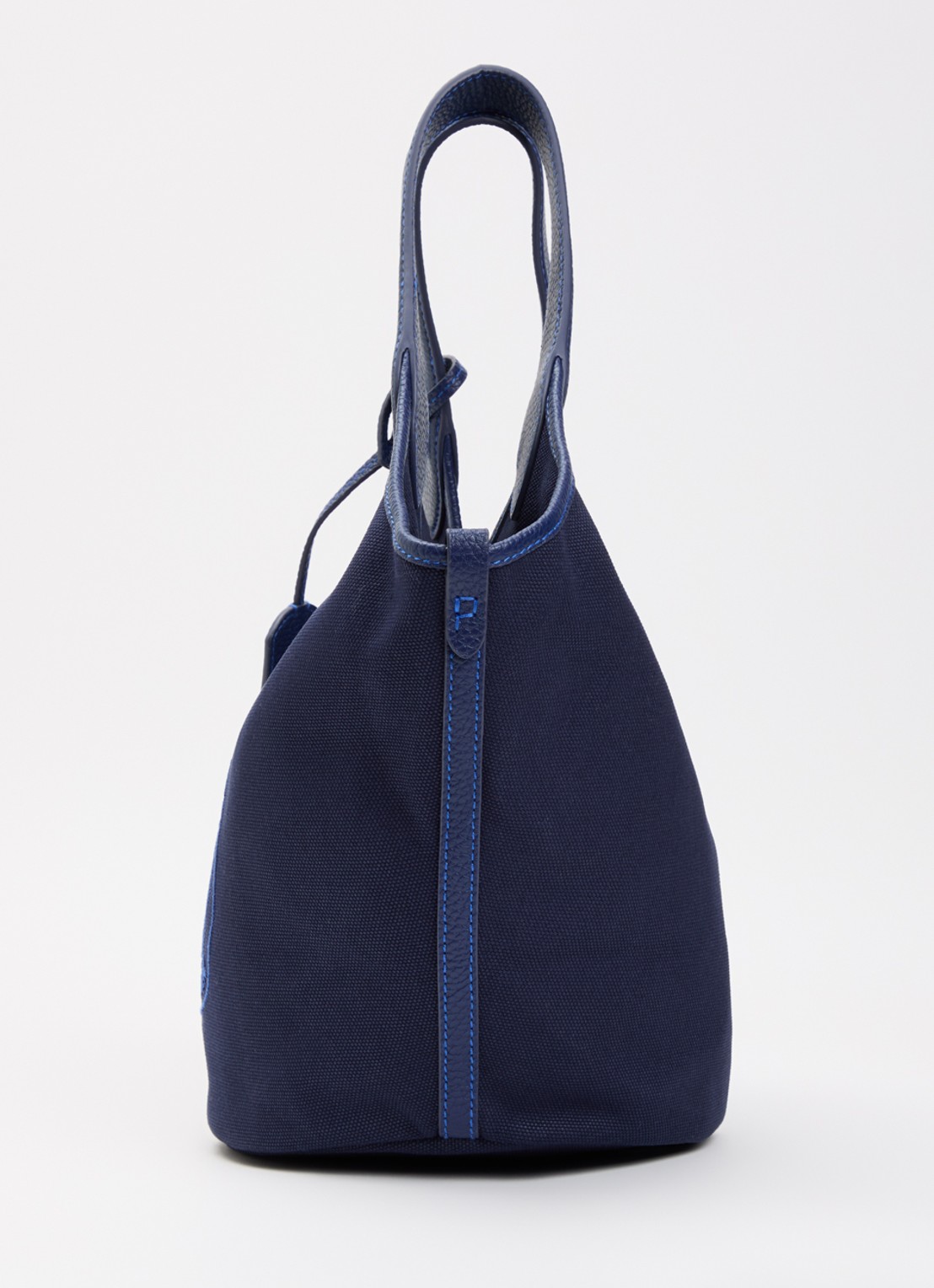Ralph Lauren Polo Play Medium handtas van canvas met details van leer  - detail 2 donkerblauw