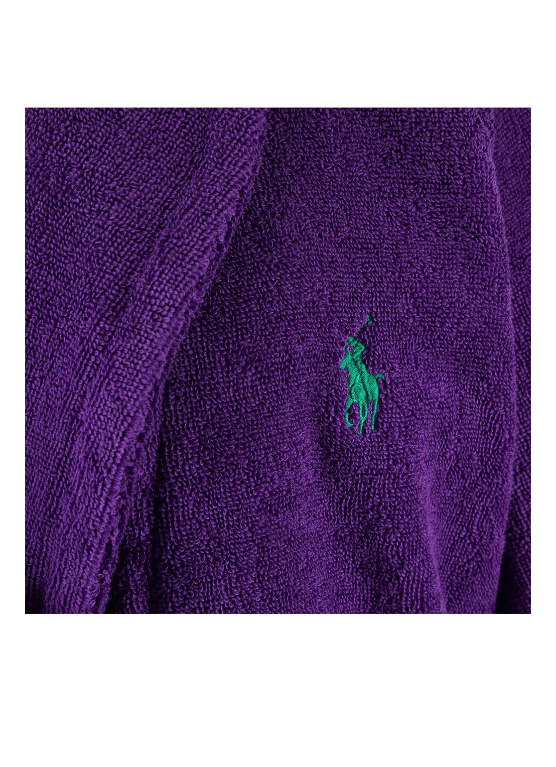 Ralph Lauren Polo Player badjas - unisex - voorkant 7 paars