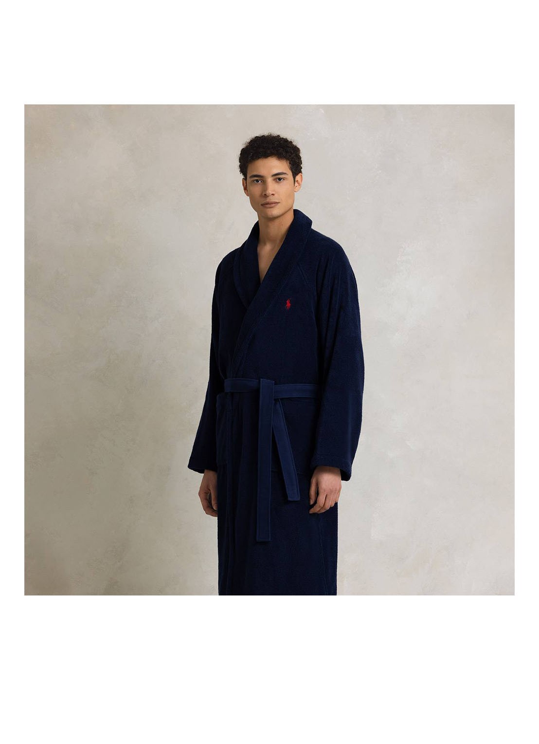 Ralph Lauren Polo Player badjas - unisex - detail 9 donkerblauw