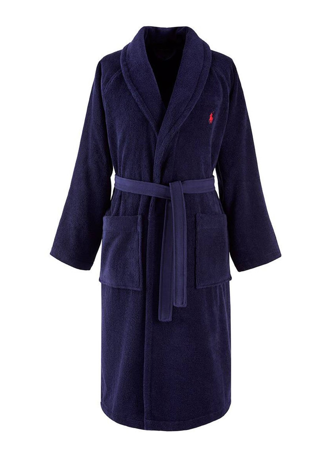 Ralph Lauren Polo Player badjas - unisex - voorkant 4 donkerblauw