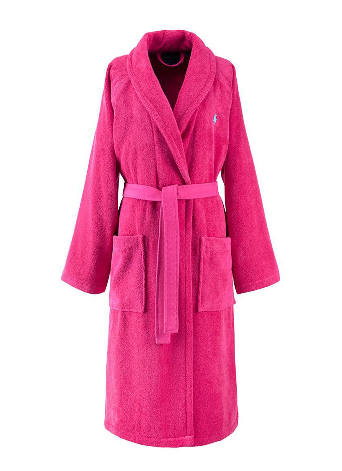 Ralph Lauren Polo Player badjas - unisex - voorkant 4 fuchsia