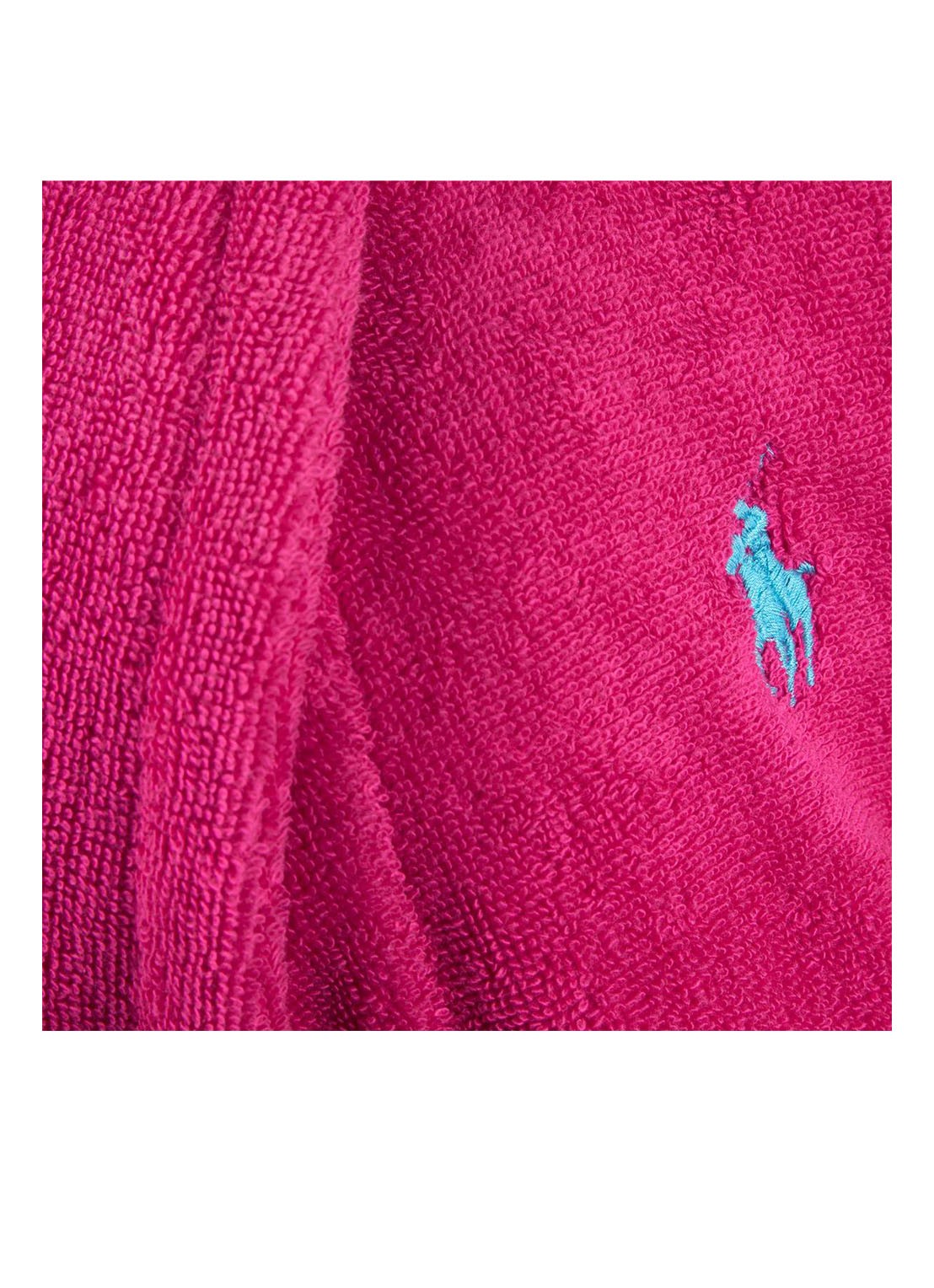 Ralph Lauren Polo Player badjas - unisex - voorkant 5 fuchsia