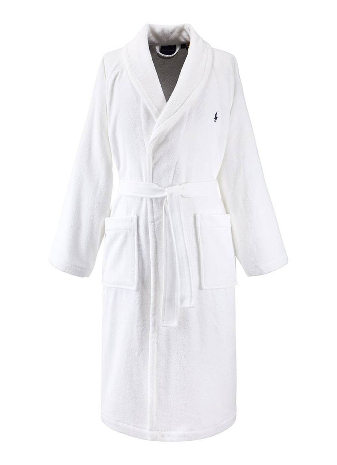 Ralph Lauren Polo Player badjas - unisex - voorkant 3 wit