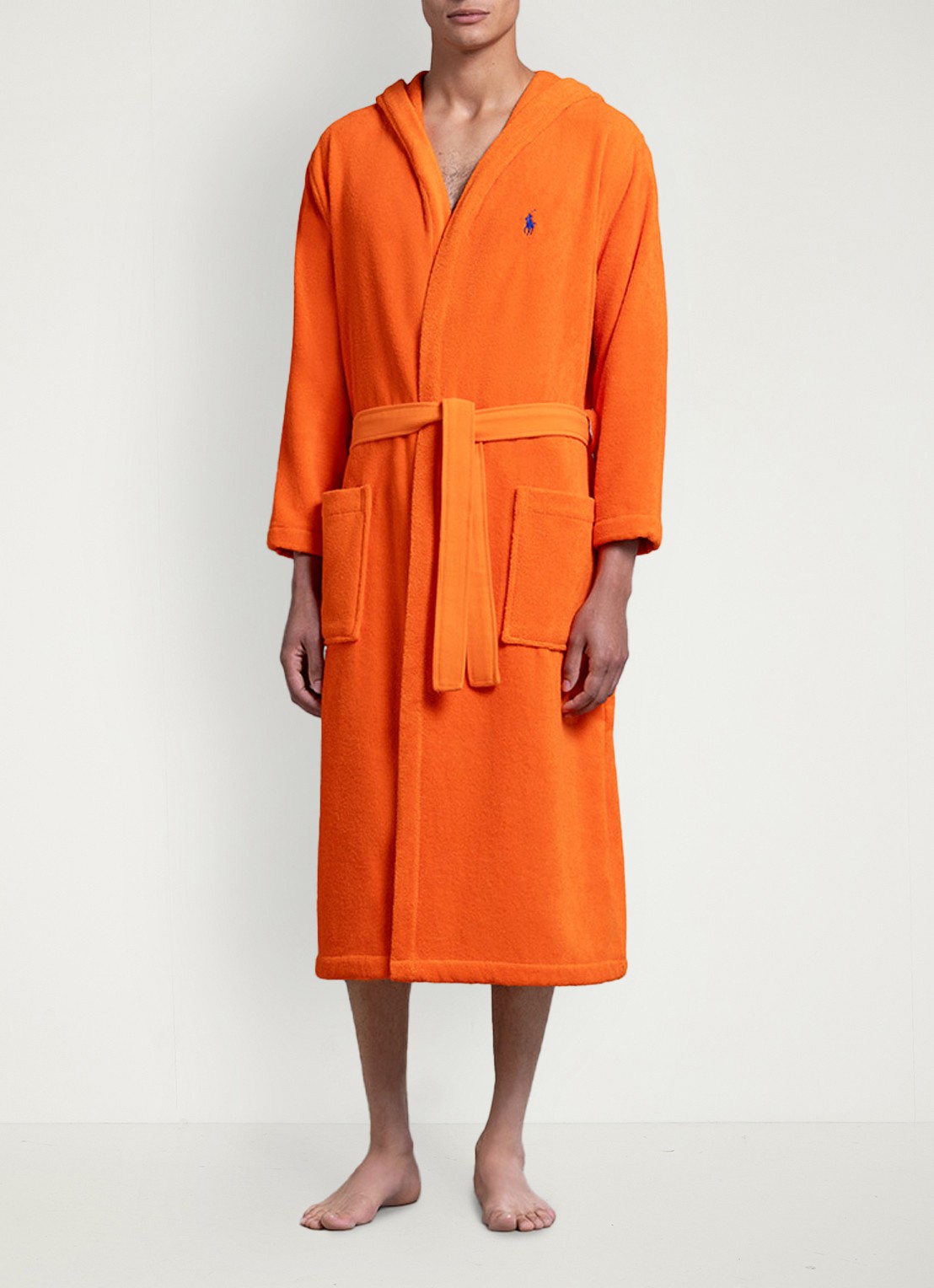 Ralph Lauren Polo Player badjas - unisex - detail 7 oranje