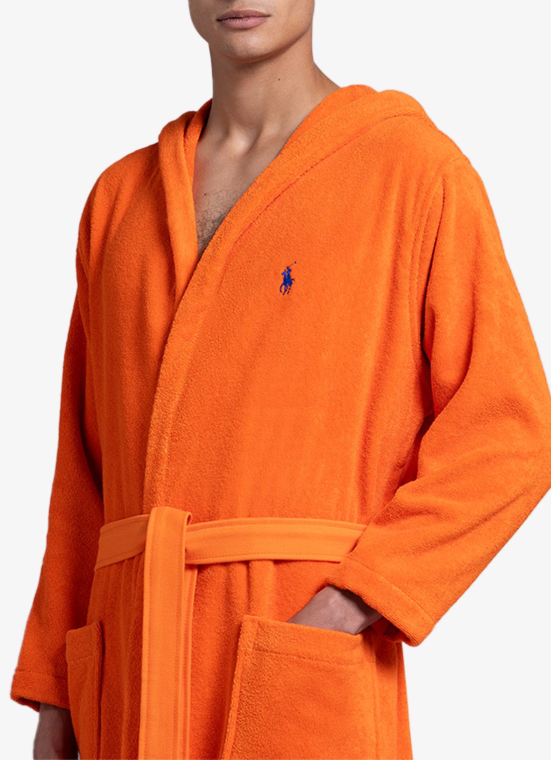 Ralph Lauren Polo Player badjas - unisex - detail 8 oranje
