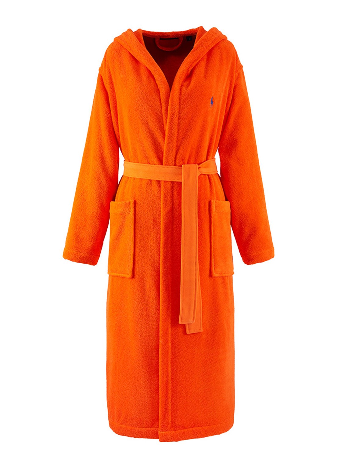Ralph Lauren Polo Player badjas - unisex - voorkant oranje