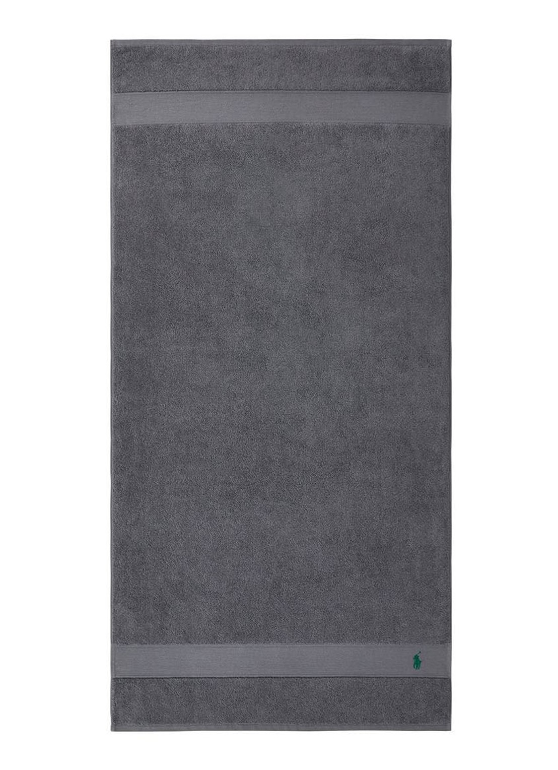 Ralph Lauren Polo Player badlaken - 600 gr/m2 - 70 x 140 cm - voorkant 3 donkergrijs