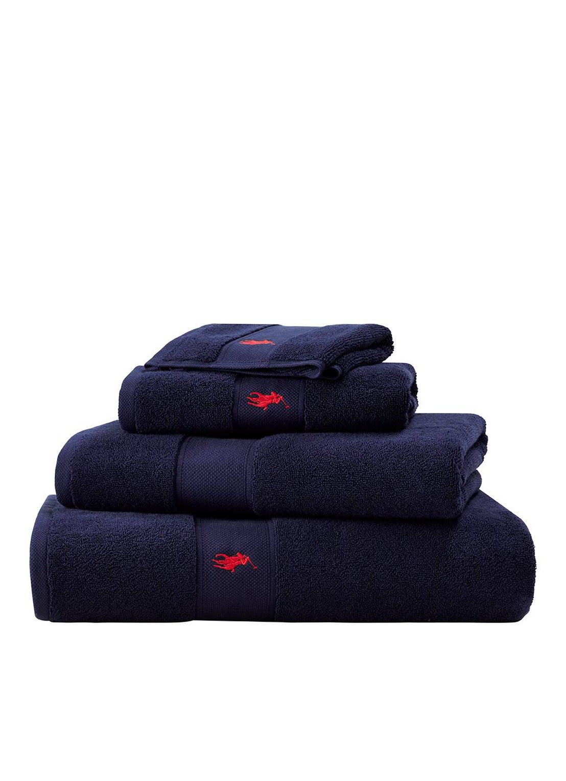 Ralph Lauren Polo Player badlaken - 600 gr/m2 - 70 x 140 cm - detail 4 donkerblauw