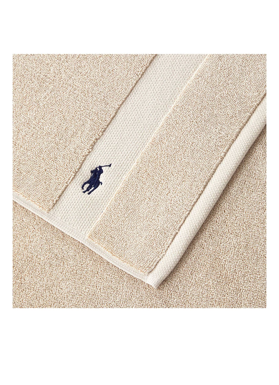 Ralph Lauren Polo Player badmat 55 x 90 cm - voorkant 2 beige