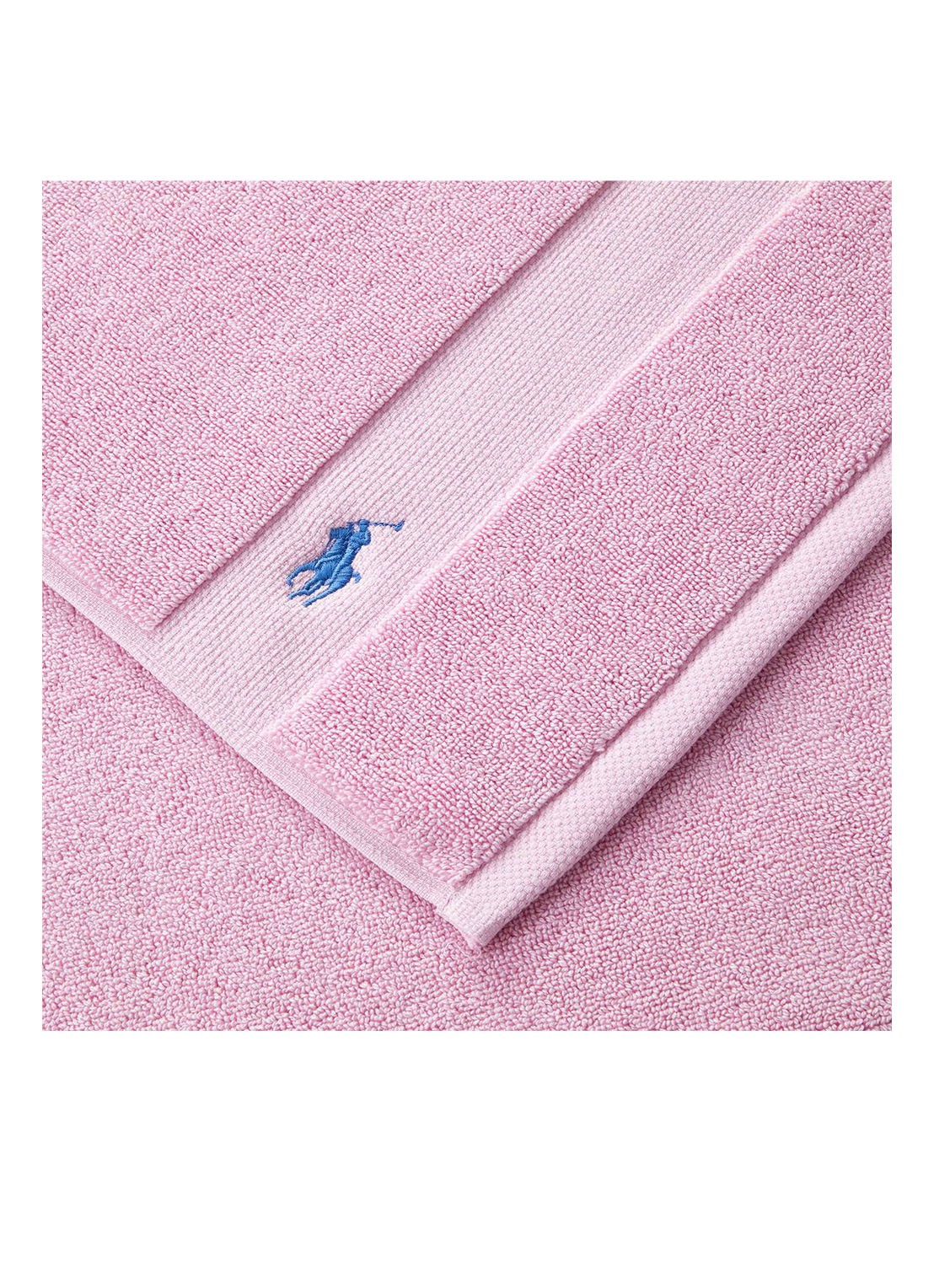 Ralph Lauren Polo Player badmat 55 x 90 cm - voorkant 3 lichtroze