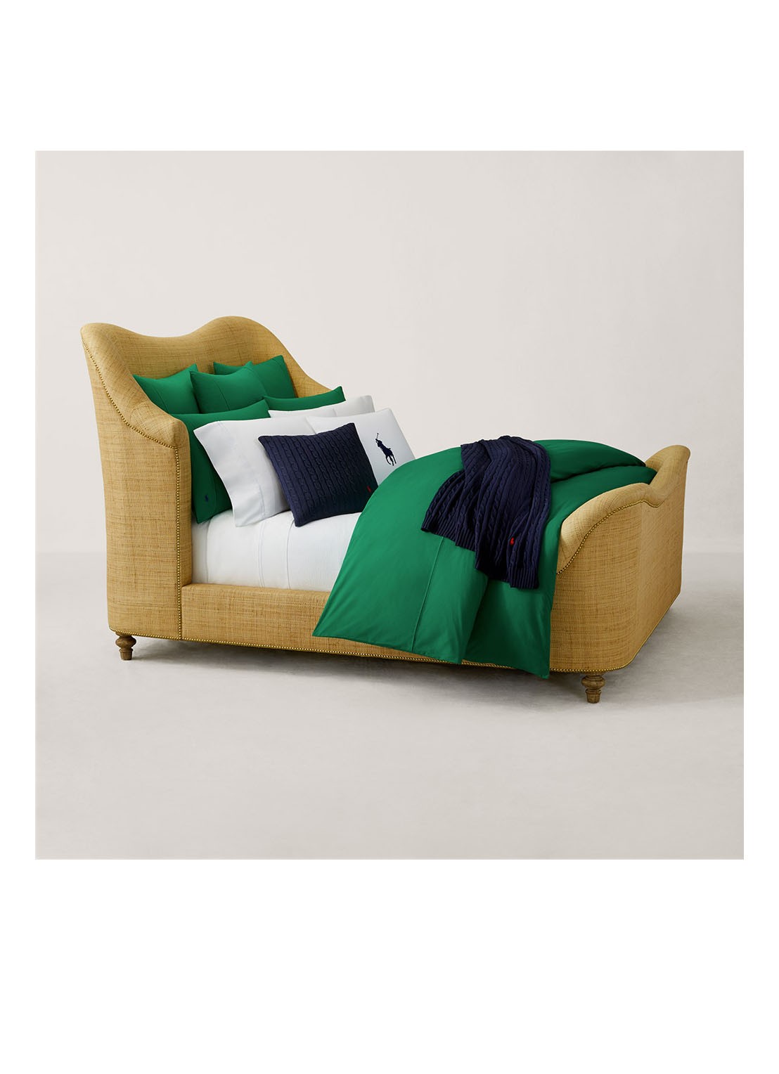 Ralph Lauren Polo Player dekbedovertrek van katoen perkal 220TC - exclusief kussenslopen - voorkant 10 groen