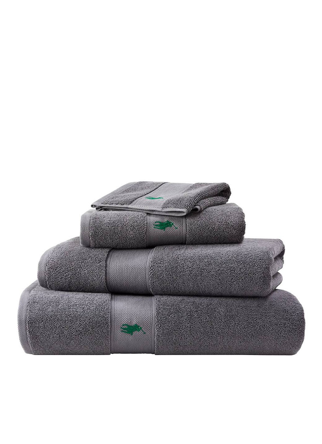 Ralph Lauren Polo Player gastendoek - 600 gr/m2 - 33 x 33 cm - detail 4 donkergrijs