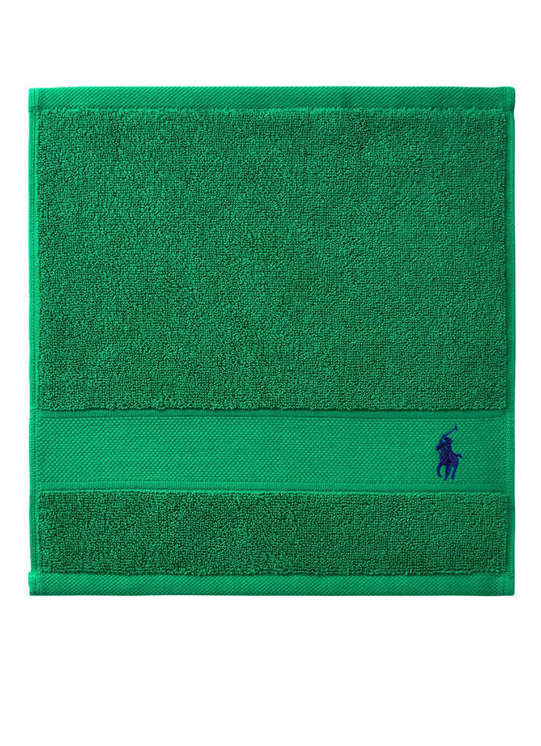 Ralph Lauren Polo Player gastendoek - 600 gr/m2 - 33 x 33 cm - voorkant groen