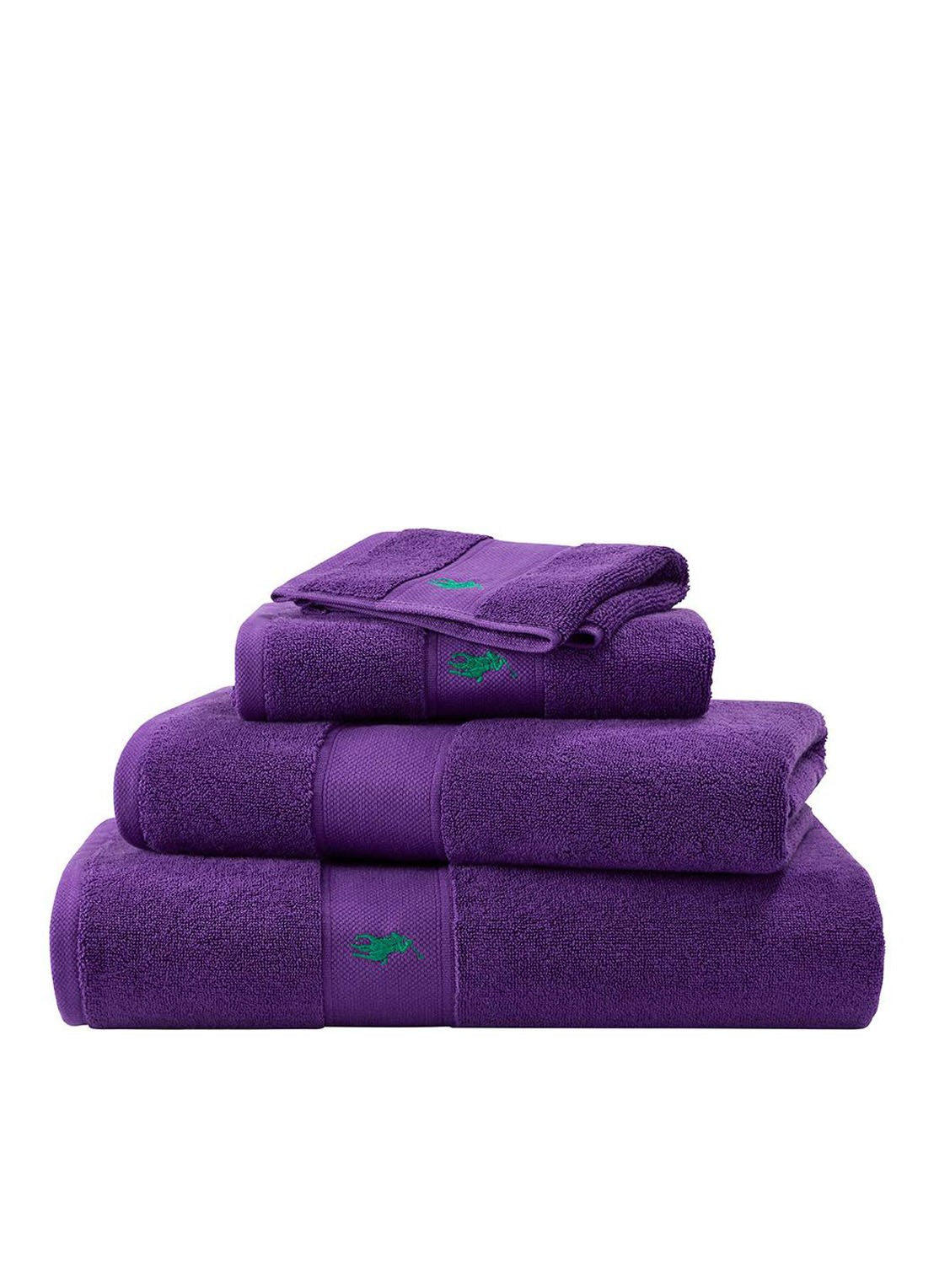 Ralph Lauren Polo Player gastendoek - 600 gr/m2 - 33 x 33 cm - detail 4 paars