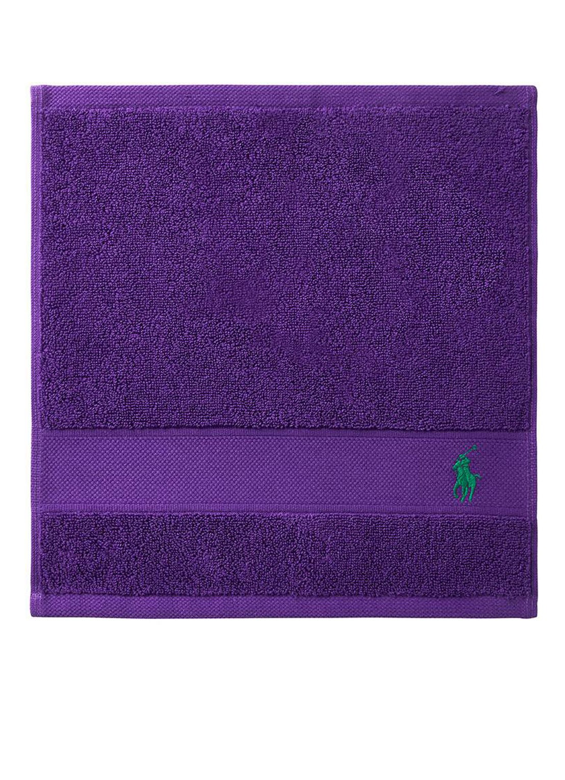 Ralph Lauren Polo Player gastendoek - 600 gr/m2 - 33 x 33 cm - voorkant paars