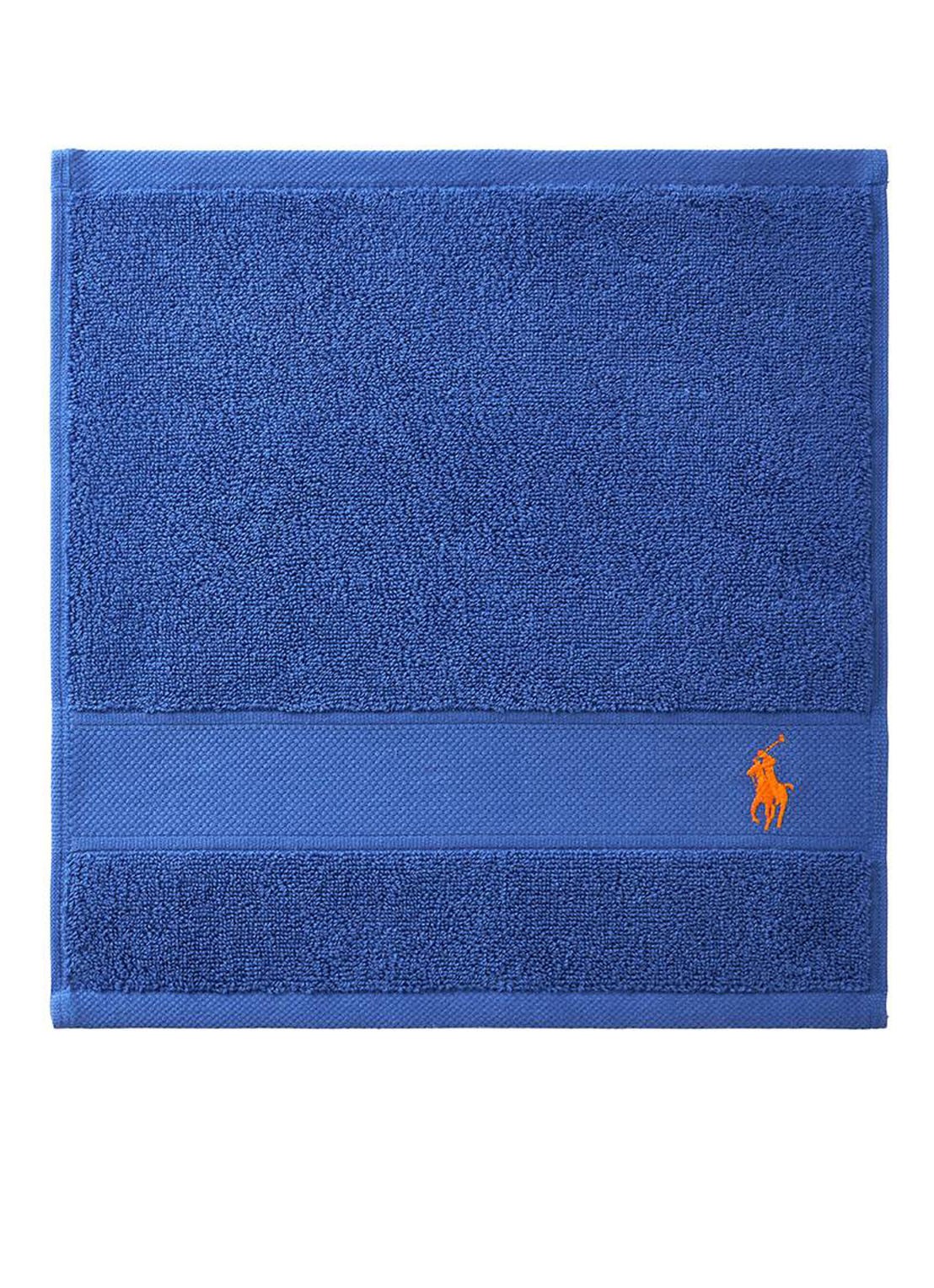 Ralph Lauren Polo Player gastendoek - 600 gr/m2 - 33 x 33 cm - voorkant 2 kobaltblauw