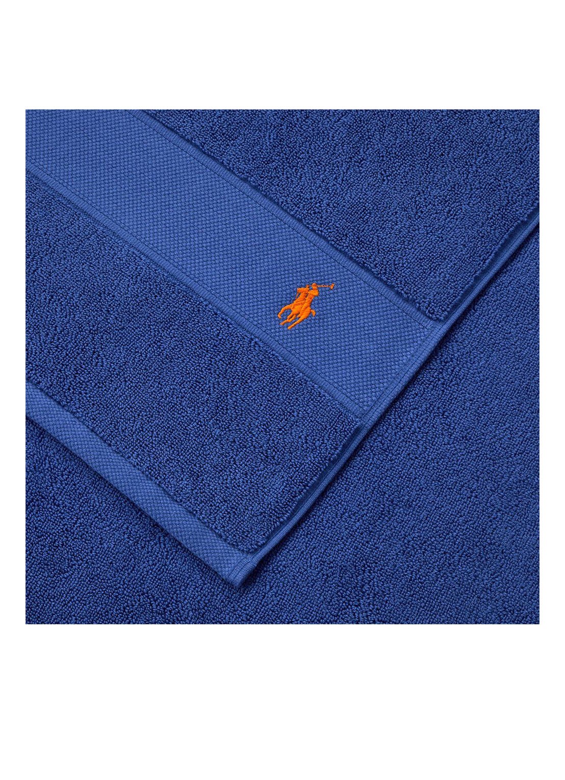 Ralph Lauren Polo Player gastendoek - 600 gr/m2 - 33 x 33 cm - voorkant 3 kobaltblauw
